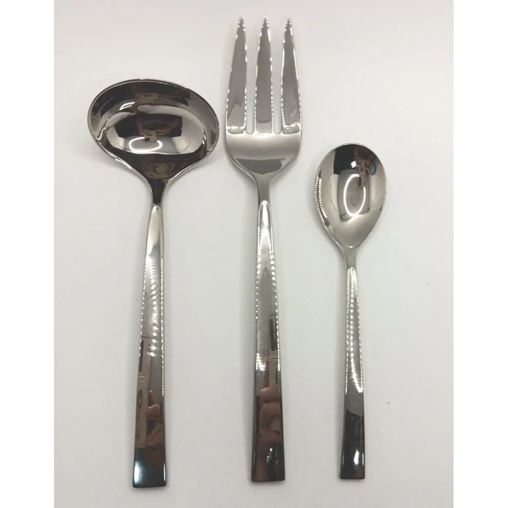 Donna Karan Ascend by LENOX 3 Piece Server Hostess Set 18/10 Stainless New